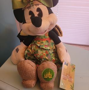 Minnie mouse main attraction tiki room plush nwt